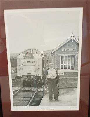 946c1062-b9d7-47cc-8646-44376e358dc4.jpg; E0115/1/4; Framed print of 55015 "Tulyar" at Levisham by J M Walker; Artwork