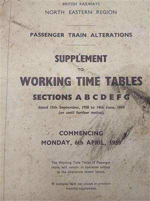 99516922-ca83-4895-b645-425eec0ca0d8.jpg; A1283/3/80; BR NER Supplement to Working Timetables ; Operational