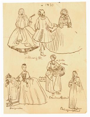 6b85400d-d1b6-4541-9eb2-5f63a5454d75.jpg; 22; Historisierende Kostümstudien I (1730) | Historicizing Costume Studies (1730); Zeichnung | Drawing