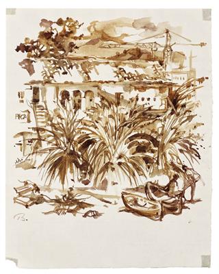 b868c525-f073-404a-bae5-dd79c4bb9257.jpg; 582; Am Hafen (Ampurdán) | At the Harbor (Ampurdán); Zeichnung | Drawing