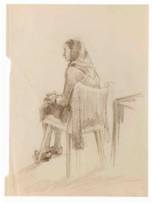 c195d3d2-8a2c-4f02-aa48-b402ae90a3c1.jpg; 10; Margarethe Kellner-Conrady, sitzend | Margarethe Kellner-Conrady, Seated ; Zeichnung | Drawing