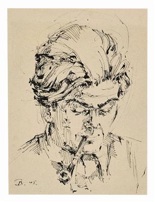 f11c5159-4876-4158-9418-c10391082312.jpg; 141; Mann mit Pfeife | Man with Pipe; Zeichnung | Drawing