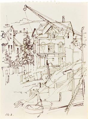 fe041a4d-17bb-4d52-9979-36768366624c.jpg; 763; Nähe Haus 5, Städtisches Krankenhaus Bielefeld | Close to House 5, City Hospital, Bielefeld; Zeichnung | Drawing