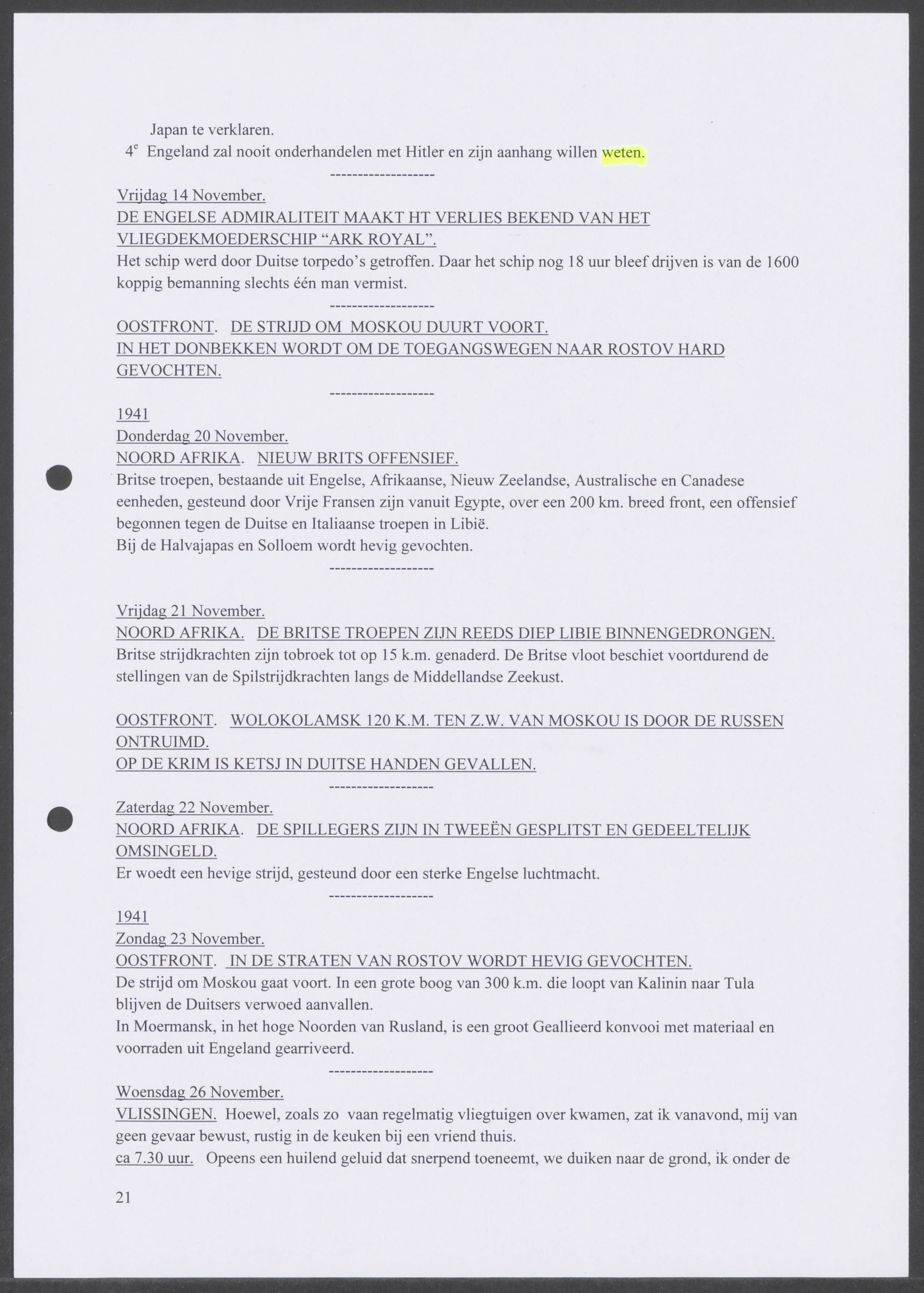 Oorlogsdagboek geschreven door Cornelis A. Puijpe 1923 – 1974 Vlissingen