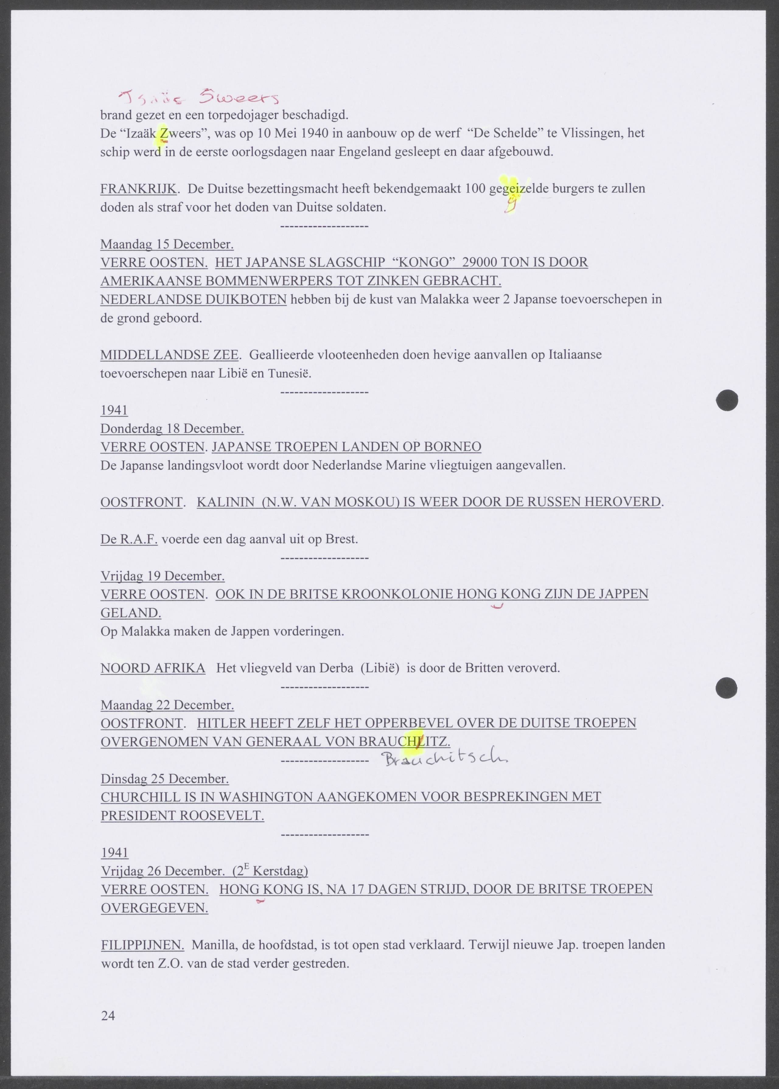 Oorlogsdagboek geschreven door Cornelis A. Puijpe 1923 – 1974 Vlissingen