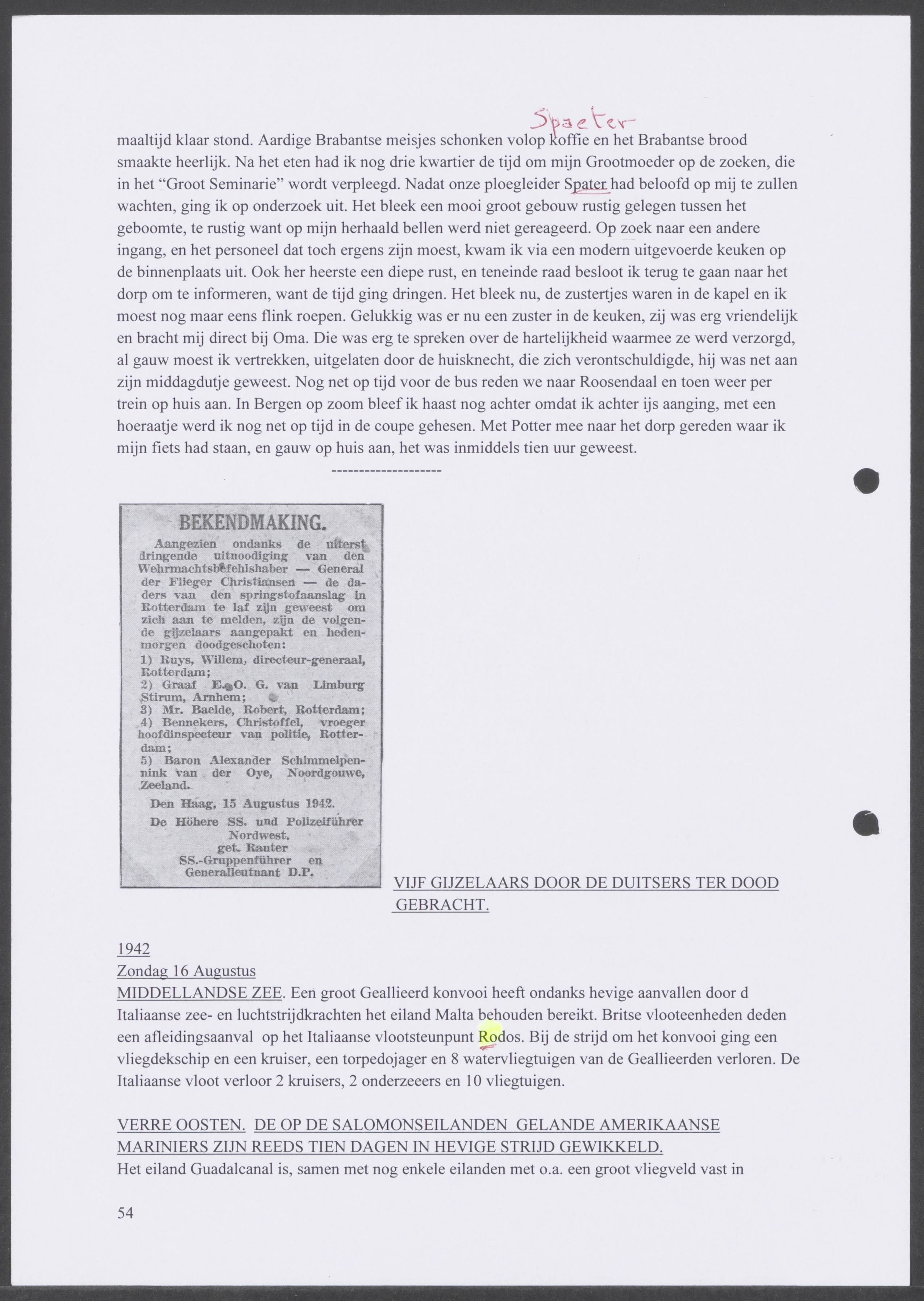 Oorlogsdagboek geschreven door Cornelis A. Puijpe 1923 – 1974 Vlissingen