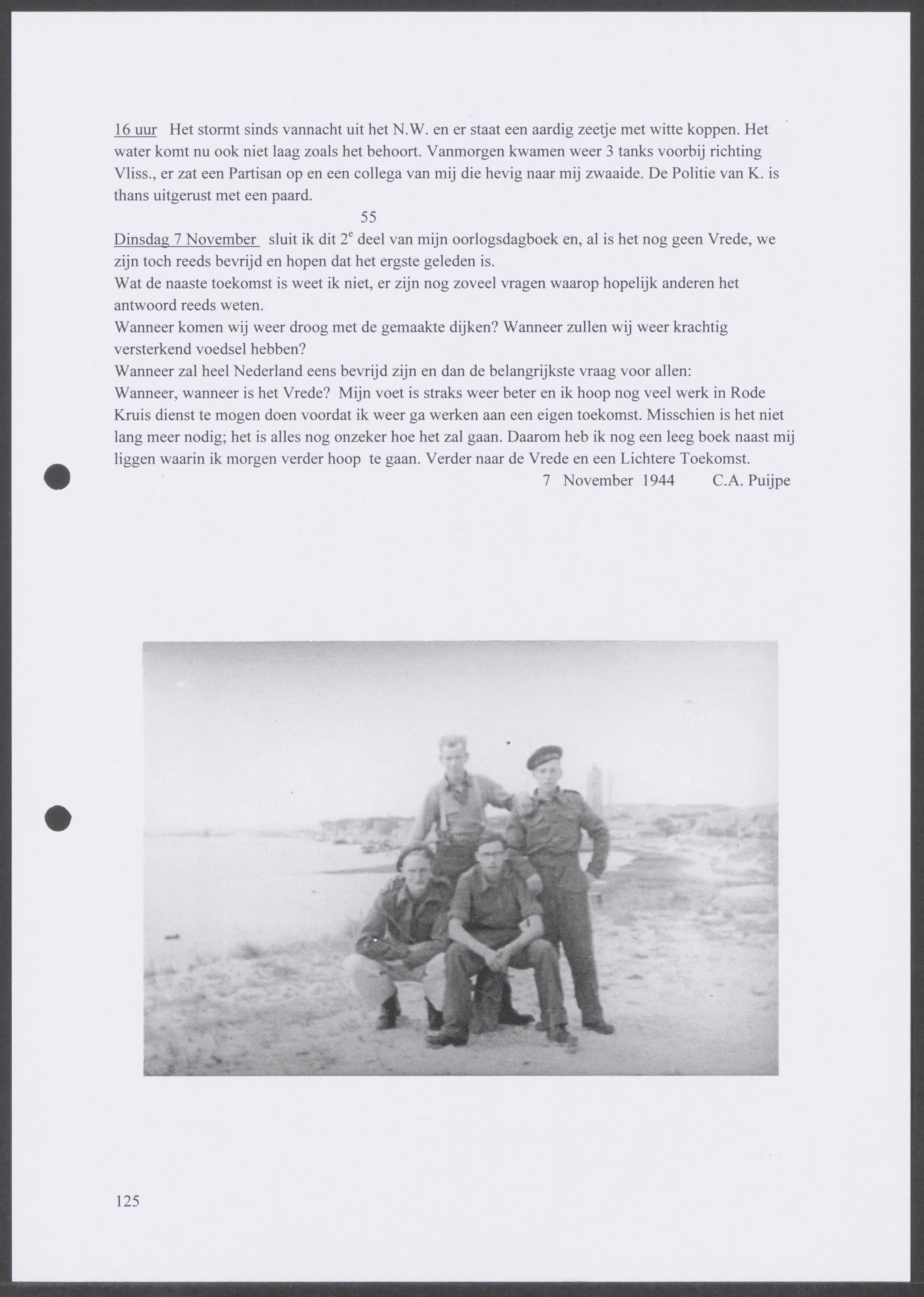 Oorlogsdagboek geschreven door Cornelis A. Puijpe 1923 – 1974 Vlissingen