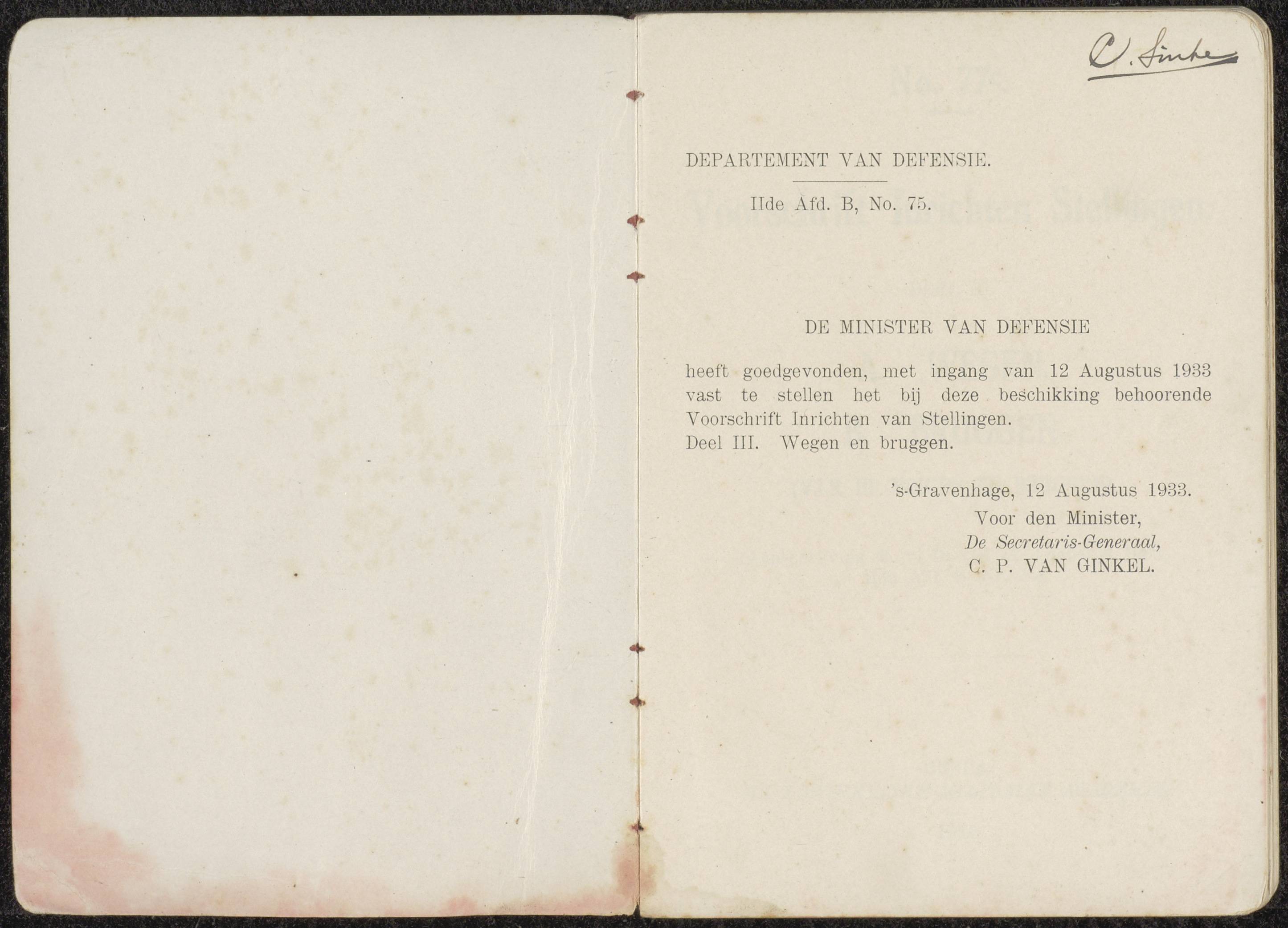 Voorschrift no 77c het inrichten van Stellingen deel III