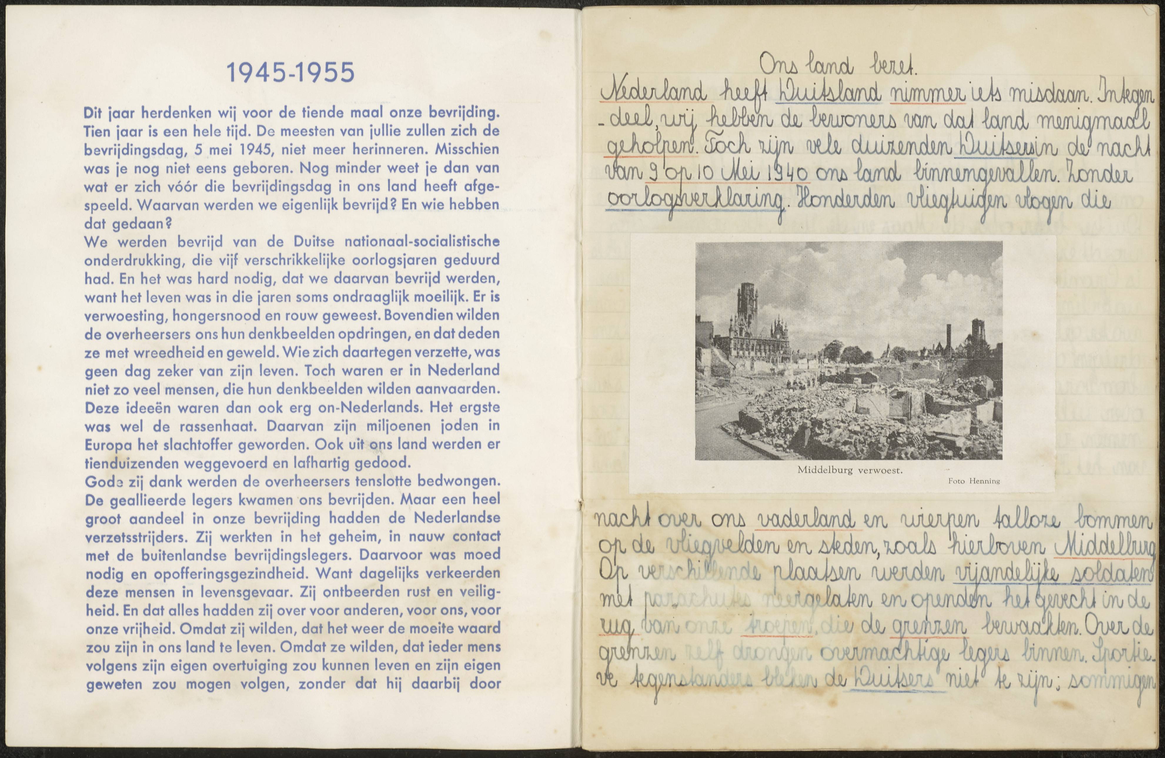 Dagboek (in schrift) over de bevrijding van Zeeland