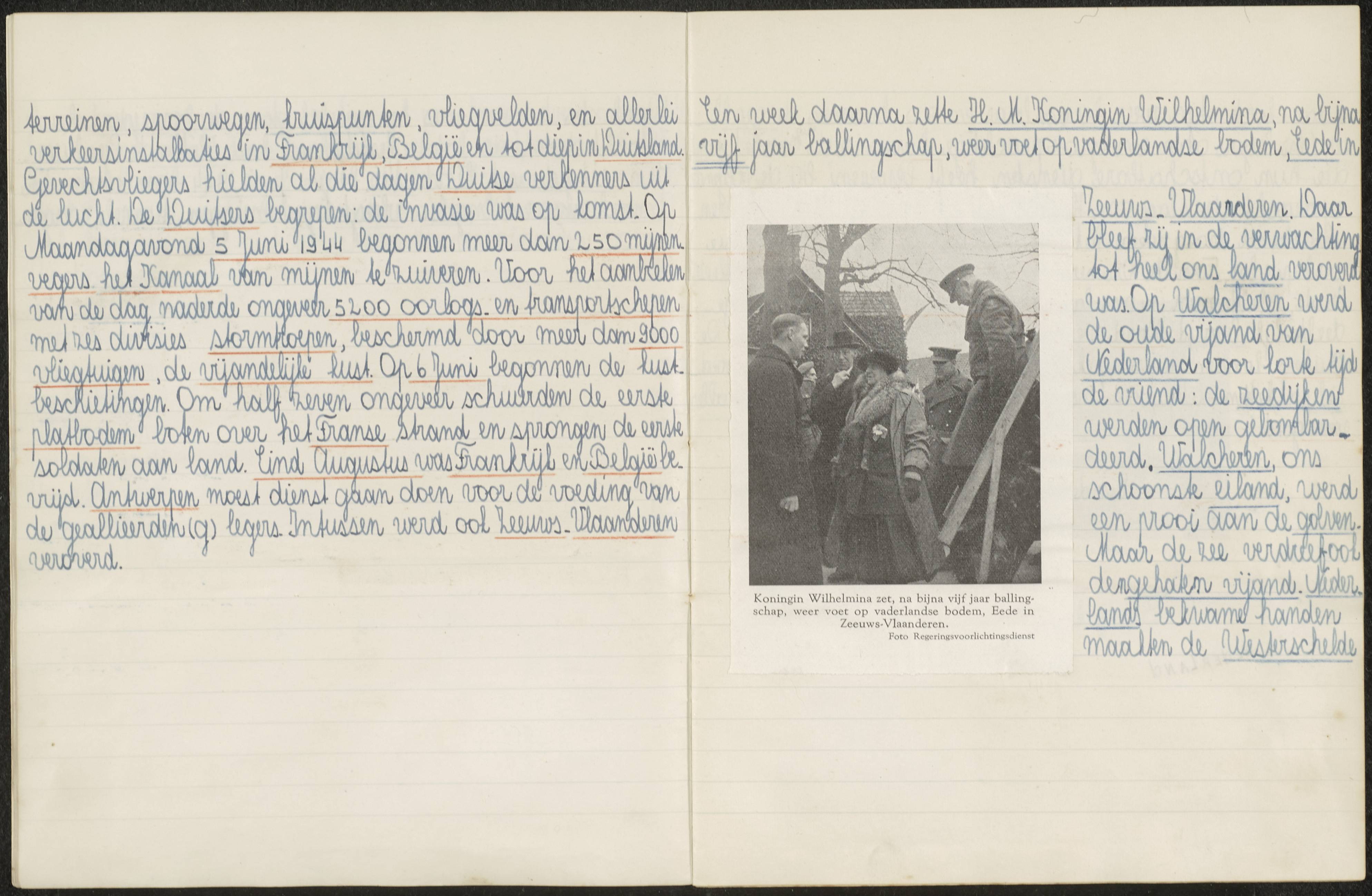 Dagboek (in schrift) over de bevrijding van Zeeland