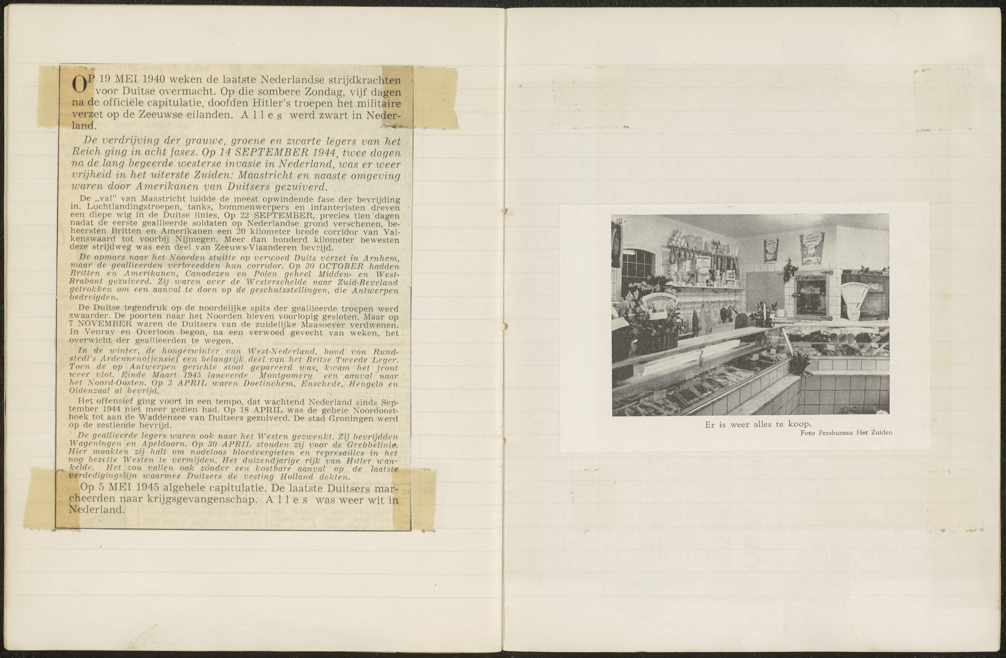 Dagboek (in schrift) over de bevrijding van Zeeland