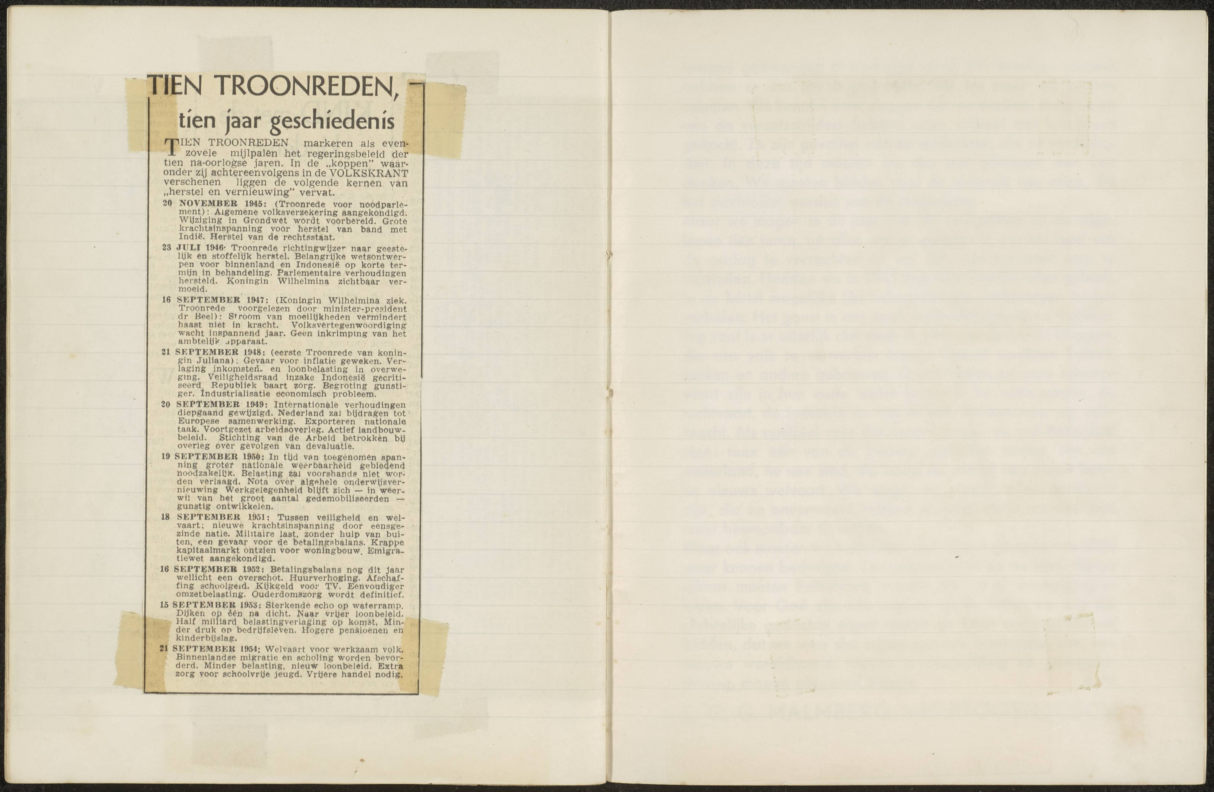 Dagboek (in schrift) over de bevrijding van Zeeland