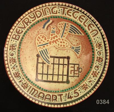 00000431.jpg; 0384; bord ter herdenking van de bevrijding van Tegelen; wandbord
