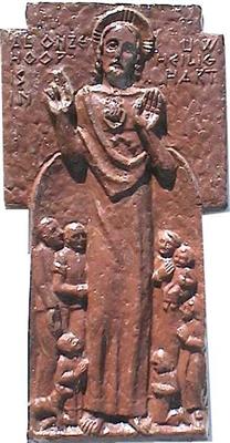 CE0039.jpg; CE0039; verrezen Christus; reliëftegel