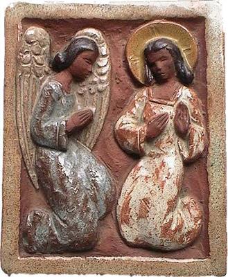 CE0045.jpg; CE0045; Maria boodschap; reliëftegel