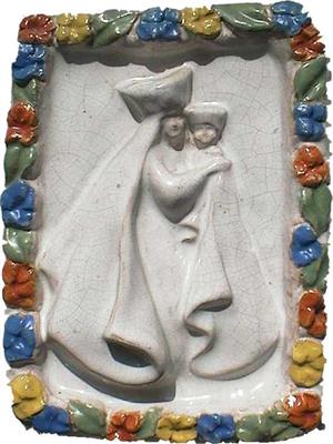 CE0073.jpg; CE0073; H. Maria met kind; reliëftegel