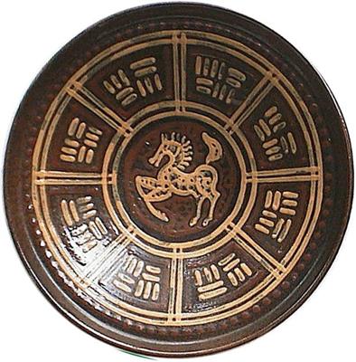 CE0383.jpg; CE0383; bord met stijgerend paard; wandbord
