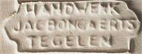 CE0911a1.jpg; CE0911; tegel met St Martinus + bedelaar/ klimmende leeuw; tegel