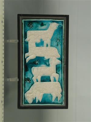 PD0404.jpg; PD0404; Plaatje familie schaap; tegel