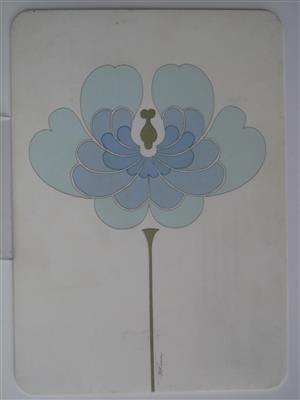 PD1387.jpg; PD1387; Kaart porselein 'Blue flower'; ansichtkaart