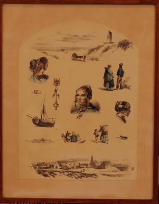 04123b.jpg; 04123; Zandvoort provincie Noord Holland tekening litho; lithografie