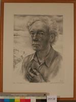 04738a.jpg; 04738; Zelfportret Aart van Dobbenburg; lithografie