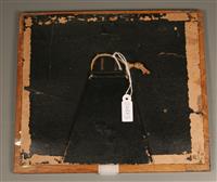 04885d.jpg; 04885; Ingelegde afbeelding in houten lijstje en passe-partout achter bol glas; souvenir