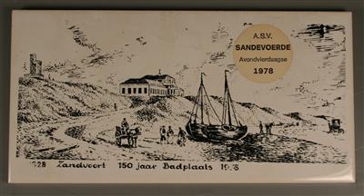 04896b.jpg; 04896; 1828 Zandvoort 150 jaar Badplaats 1978; tegel