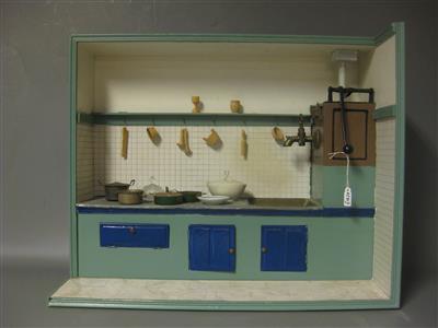 05527.jpg; 05527; Speel miniatuur keuken met inhoud; speelgoed