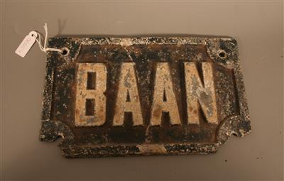 06654.jpg; 06654; Straatnaambord van Baan; straatnaambord