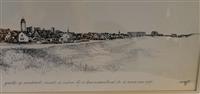 132776a.jpg; 132776; tekening, gezicht op Zandvoort; dorpsgezicht