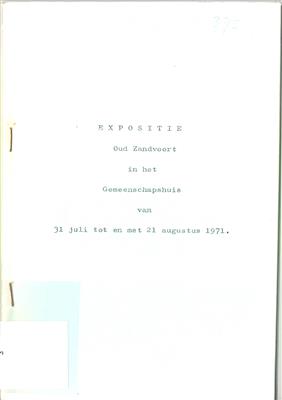 51418.jpg; 51418; Expositie Oud Zandvoort in het gemeenschapshuis van 31 juli tot en met 21 augustus 1971; Programmaboekje
