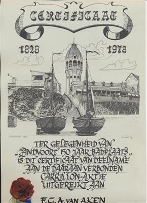 ba31ea50-ee9e-43ba-b4fd-61b10a40df7a.jpg; 21703; certificaat ter ere van 150 jaar badplaats 1828 1978; certificaat