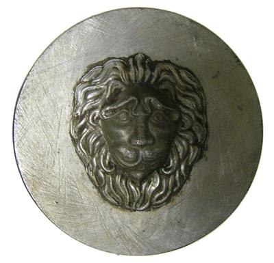 11972_1.jpg; 11972.01=02; Stempel van leeuwenkop (matrijs/patrijs); stempel