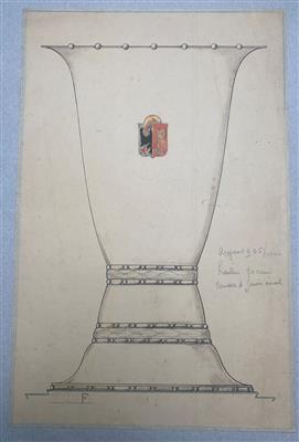 25025.jpg; 25025; Presentatietekening van een bokaal met het wapen van Genève; presentatietekening