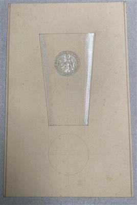 25036.jpg; 25036; Presentatietekening van een beker voor de Eerste Helderse Wandelsport Vereniging (EHWV) “De Jutter”.; presentatietekening