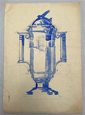 25053.jpg; 25053; Presentatietekening van een beker met schild; presentatietekening