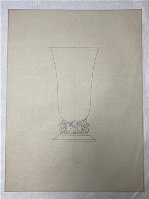 25075.4.jpg; 25075.04; Ontwerptekening van Marinus Kutterink voor een beker met tulpen; ontwerptekening