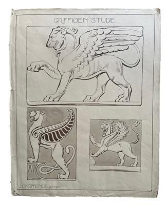 25671.jpg; 25671; Ontwerptekening van een ornament; ontwerptekening