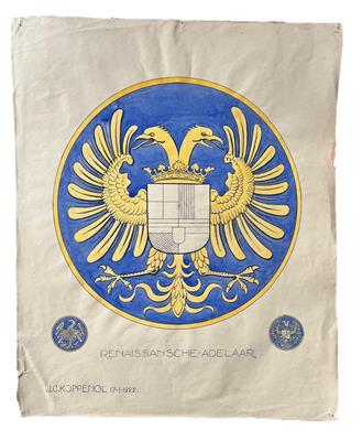 25689.jpg; 25689; Ontwerptekening van een ornament Renaissansche adelaar; ontwerptekening